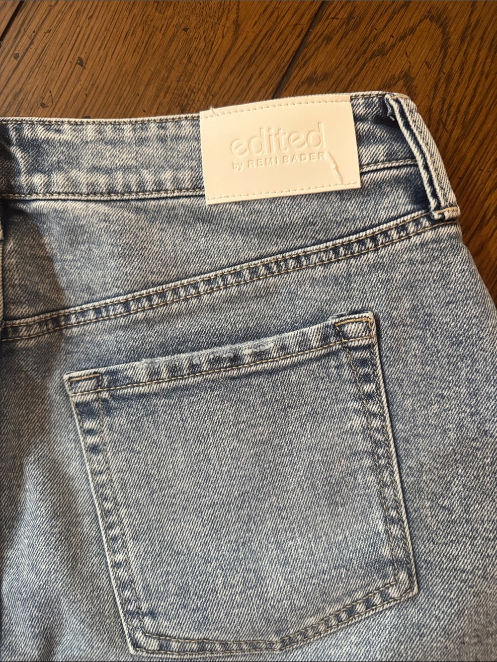 Edikted Light Blue Denim Mini Skirt with Front Patch Pockets, 8, New - Picture 6 of 6